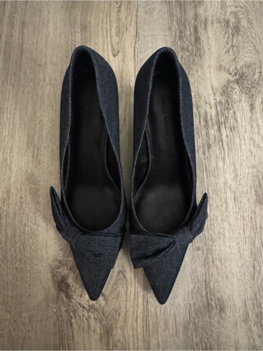 Rebecca Minkoff Dark Denim Pointed Bow Flats